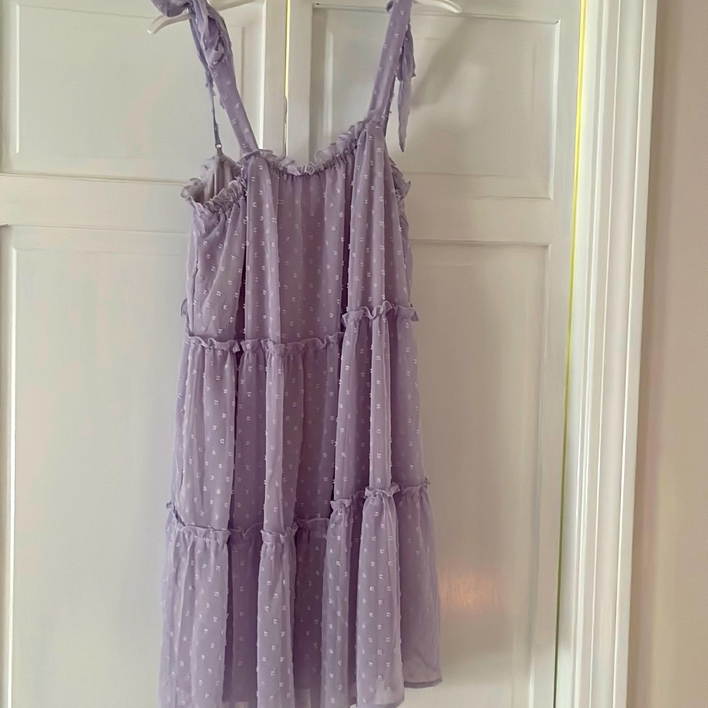 Purple ruffled dress, brand- Mi Ami, size medium, wore once, perfect condition!